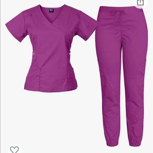 Medgear Rose-Violet Jogger Scrubs Set.